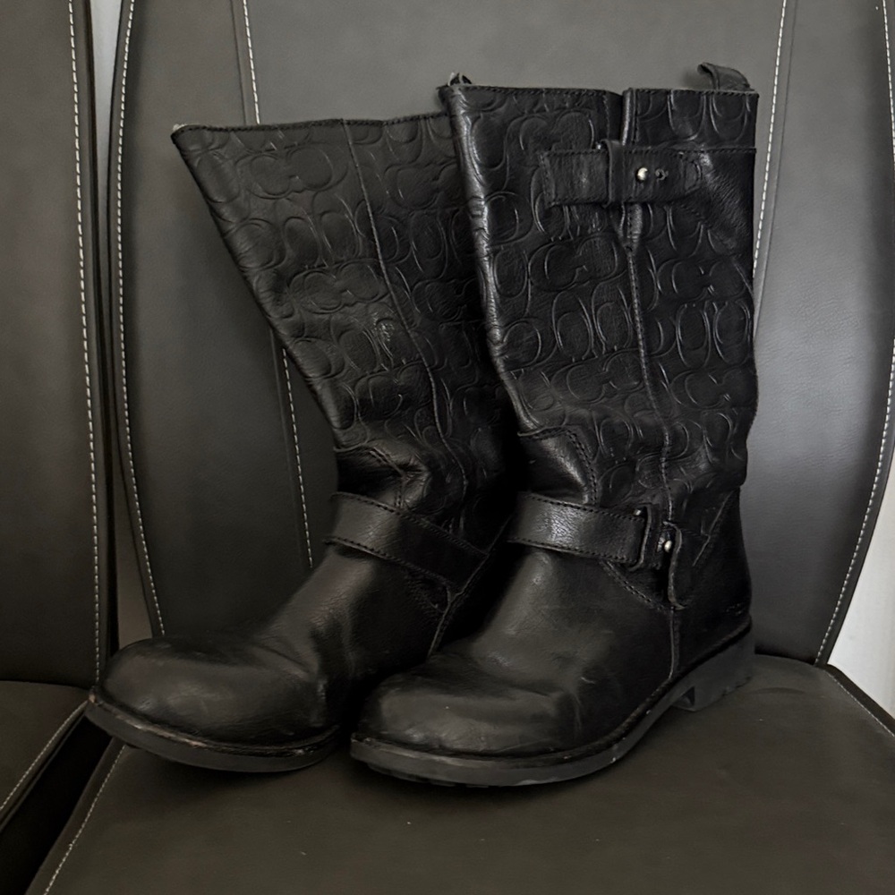 Vintage Coach Black Combat & Moto Boots Like New Condition Fall Wardrobe Staple